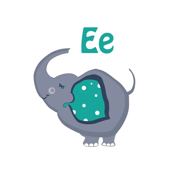 Elefante. Alfabeto divertente — Vettoriale Stock