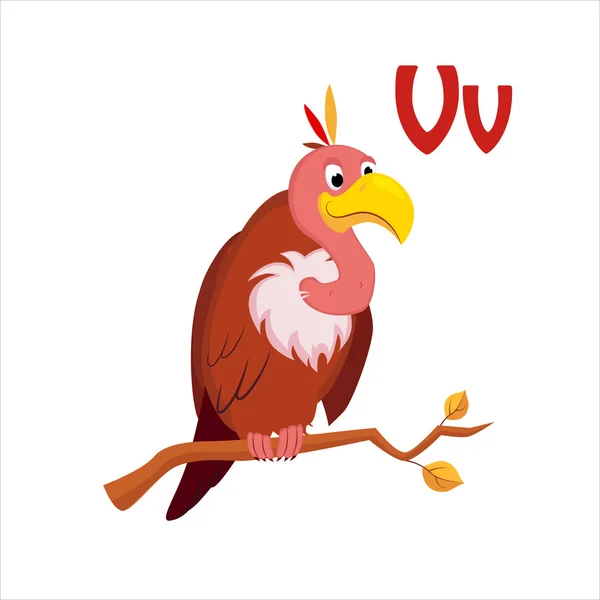 Avvoltoio. Alfabeto divertente — Vettoriale Stock