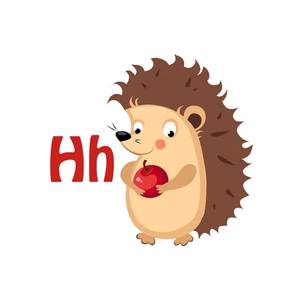 Hedgehog. Alfabeto engraçado — Vetor de Stock