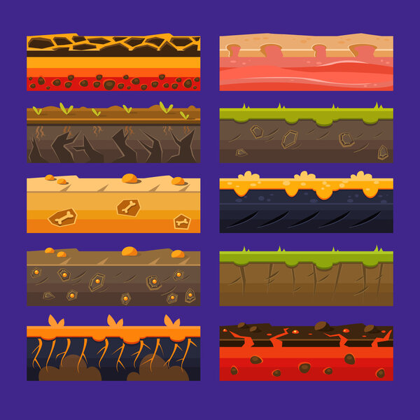 set for UI games Vector Illustrations