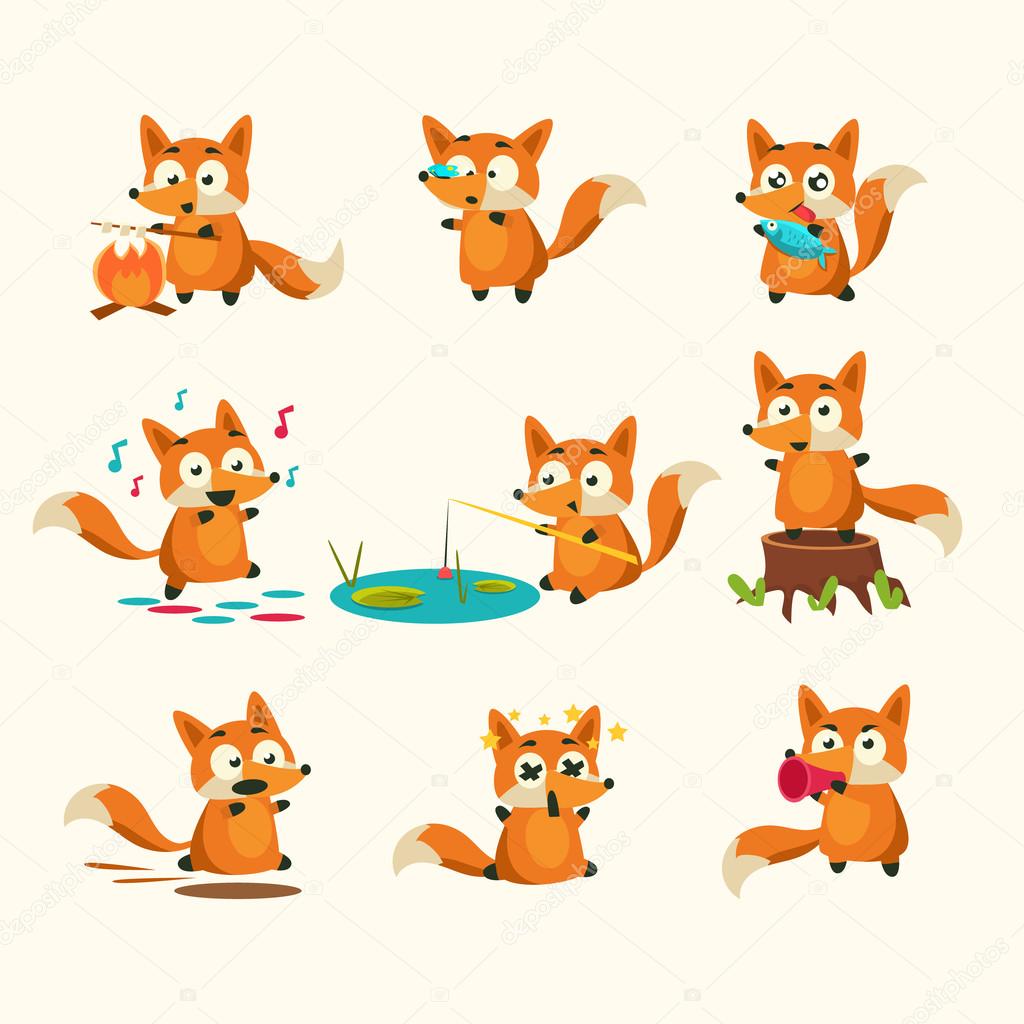 Fox Activities with different emotions.