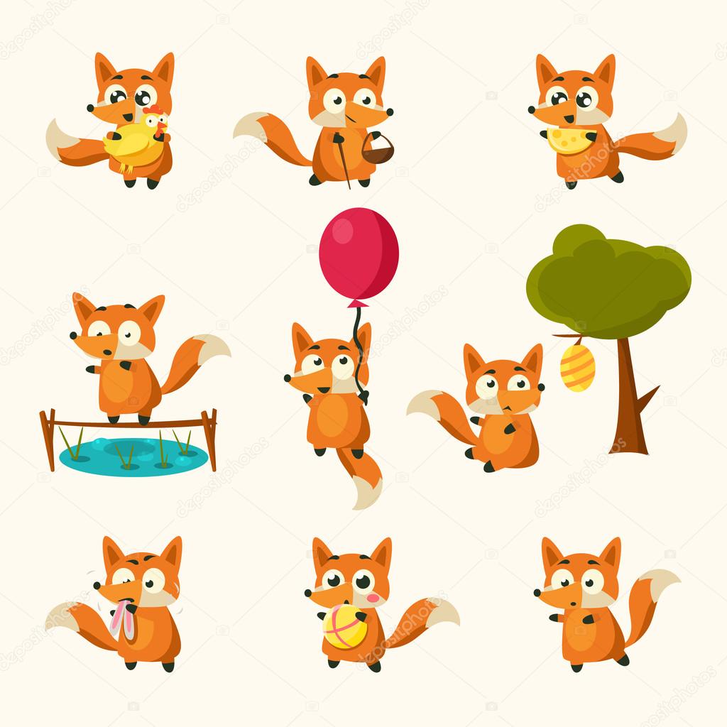 Fox Activities with different emotions.