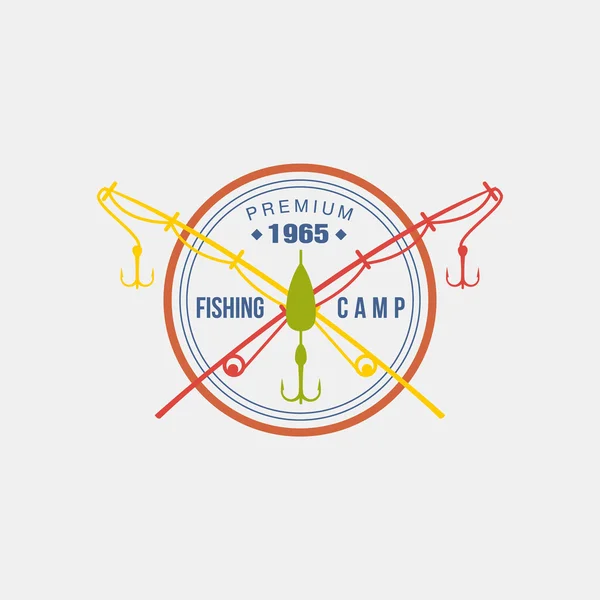 Logotipo del campamento de pesca . — Archivo Imágenes Vectoriales