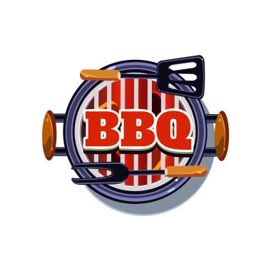 Barbekü etiket. Vektör çizim