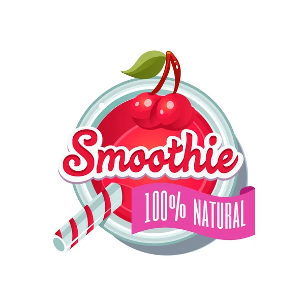 Smoothie de cereza. Ilustración vectorial — Vector de stock