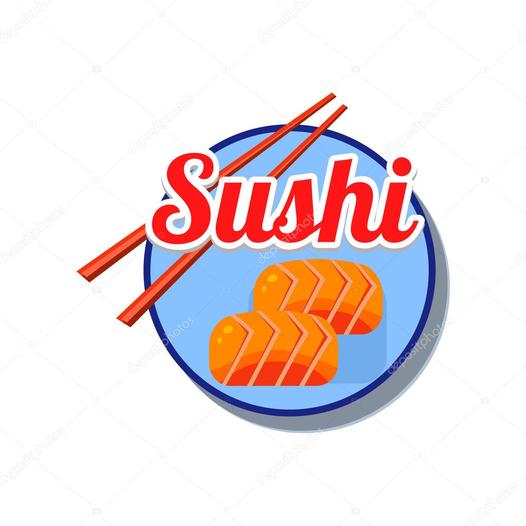 Sushi Emblem. Vector Illustration
