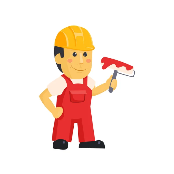 Schilder Builder werknemer karakter — Stockvector