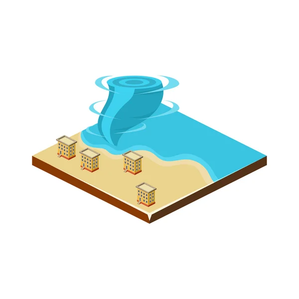 Tornado on Water. Natural Disaster Icon. — Stock Vector