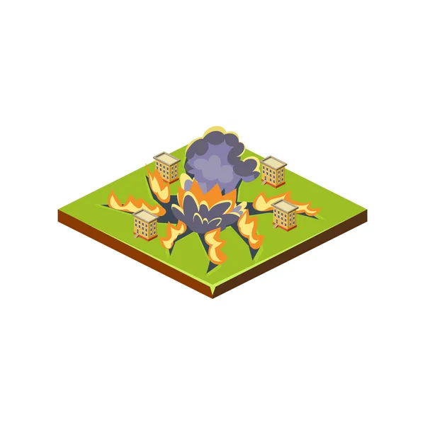Meteorite. Icona del disastro naturale. Illustrazione vettoriale — Vettoriale Stock