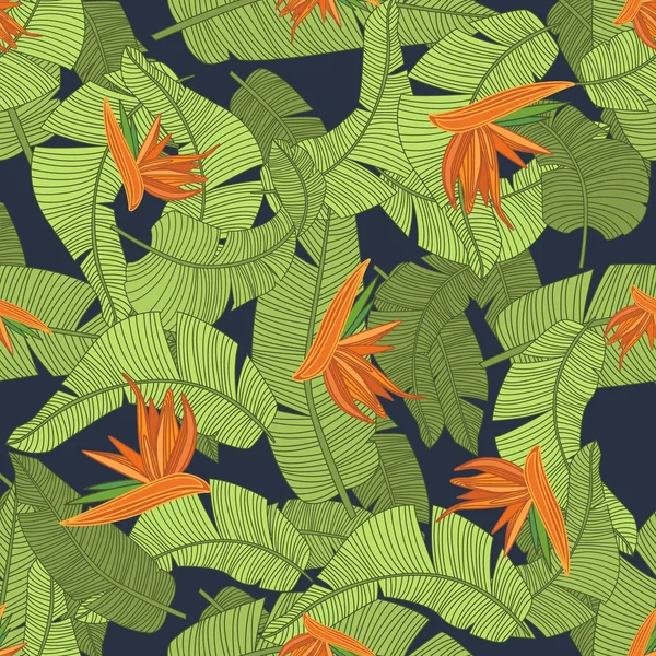 Tropische bloem Print. Vectorillustratie — Stockvector