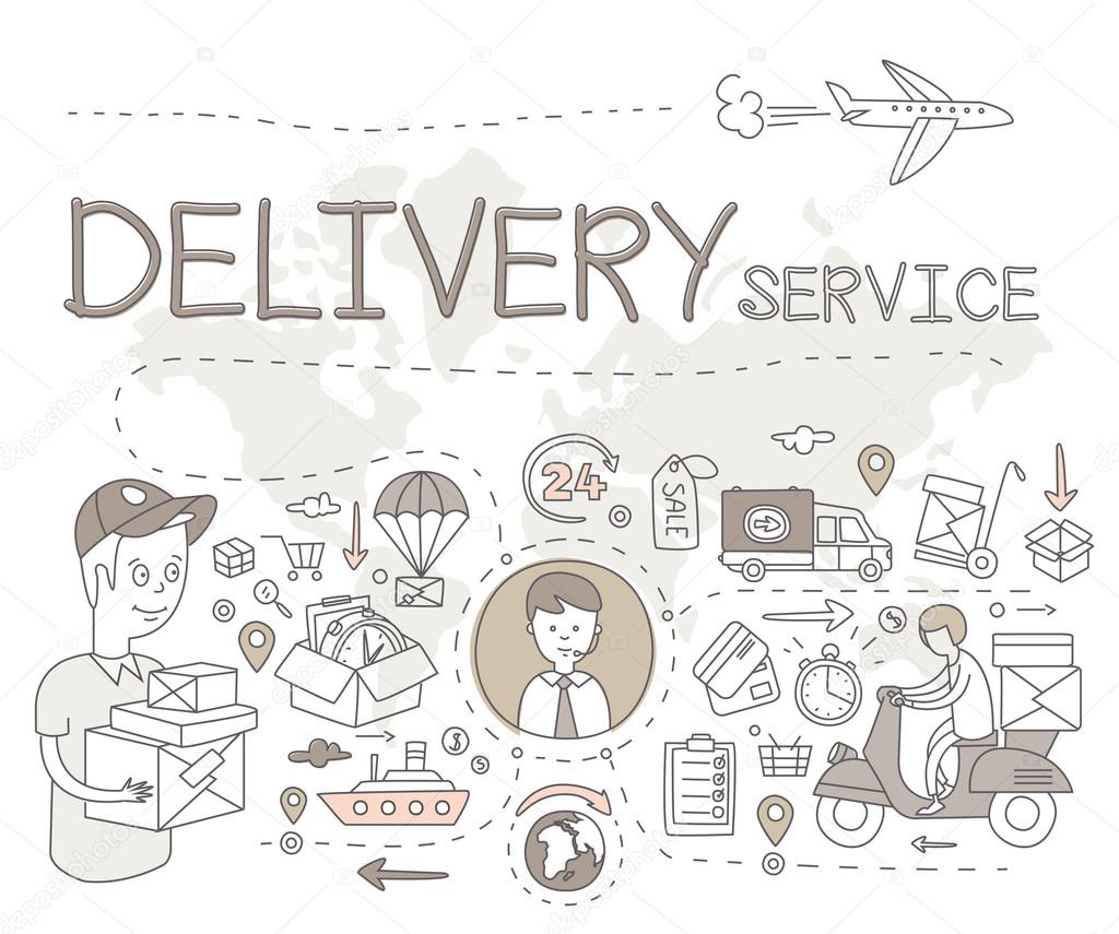 Delivery Service Infographics.