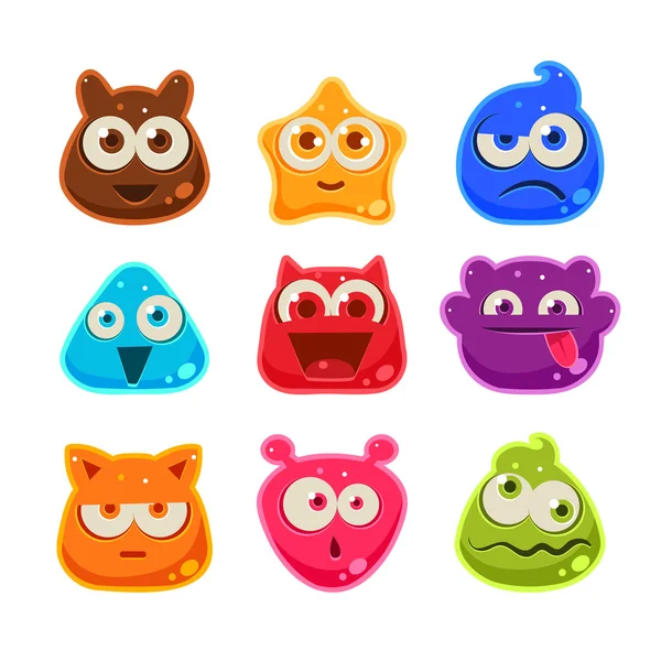 Colourful Jelly Characters — Stock Vector