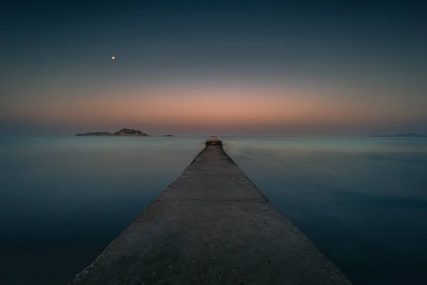 Bella Alba Sulla Spiaggia Arillas Nord Corfù Grecia — Foto Stock