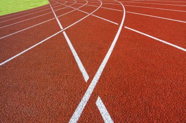Beyaz sprint satırları bir spor Stadyumu