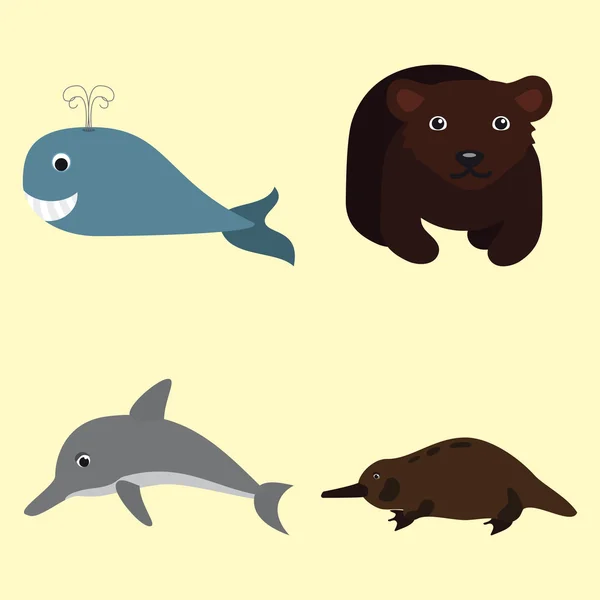 Illustration avec des animaux — Image vectorielle