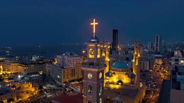 Al Amin Mosque and St. Georges Church in Beirut Downtown