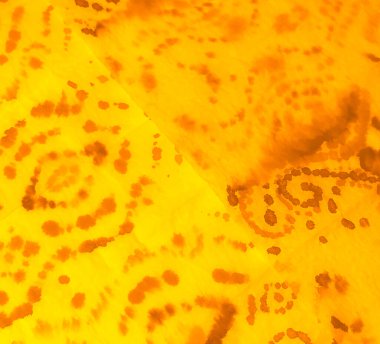 Suluboya deseni. Parlak kravat boyası deseni. Banner 'ı fırçaladım. Boyalı Kravat Parmak izi. Sarı suluboya baskı. Soyut Sıçrama. Limonlu Kirli Resim. Kirli Sanat Arkaplanı. Aquarelle Doku.