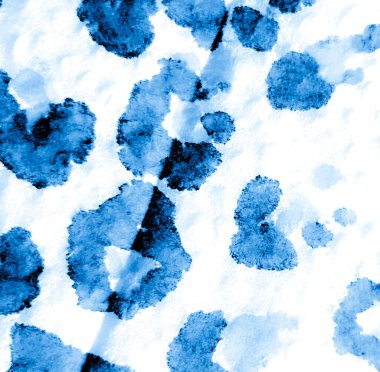 Suluboya Baskı. Mavi kravat boyası. Hayvan baskısı. Hayvan grafitisi. Beyaz Fırçalı Sancak. Hayvan Batik. Indigo Leopar Sanatsal Kirli Sanat. Kirli Sanat Arkaplanı. Aquarelle Doku.