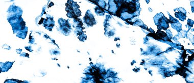 Suluboya Baskı. Banner 'ı fırçaladım. Derin Mavi Kova dokusu. Mavi kravat boyalı batik. Banner 'a su sıçrat. Kravat boyası. İndigo Beyaz Kirli Resim. Sanatsal Kirli Sanat. Islak Resim Yazdırma.