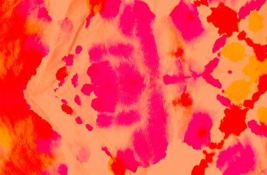 Suluboya Baskı. Otantik Fırça Sanatı. Flama sıçradı. Boyalı Kravat deseni. Turuncu Mercan El Yapımı Kirli Sanat. Pis Art Grunge. Islak Sanat Yazıcısı. Suluboya deseni. Pembe kravat boyası Grunge.