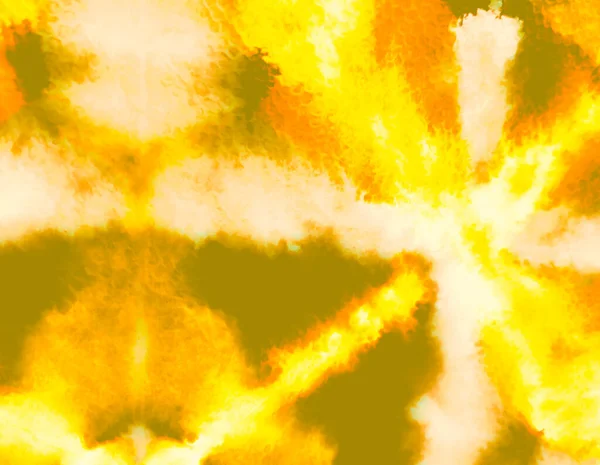Aquarelldruck Gelbe Krawatte Dye Batik Aquarell Textur Authentische Pinselkunst Splash — Stockfoto