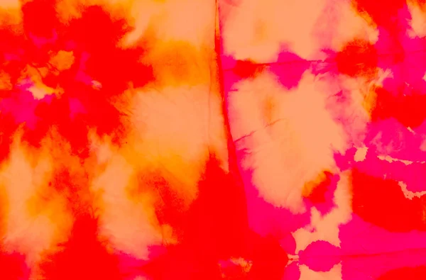 Abstrakt Stänk Bind Dye Batik Röd Korall Smutsig Konst Bakgrund — Stockfoto