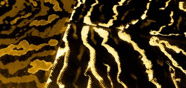 Zebra Parmak izi Hayvan Bağlama Yaması. Glamor Altın Sanatsal Hayvan Baskısı. Kirli Sanat Ressamlığı. Kusursuz desen. Aquarelle dokusu. Altın kravat boyalı batik. Suluboya Baskı. Jaguar Cazibesi 