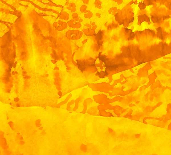 黄色い動物の壁紙 ダーティアート絵画 アクエラレの質感 水彩プリント ヒョウオレンジシームレスパターン オレンジ バティック ジャガー動物タイダイパッチワーク — ストック写真