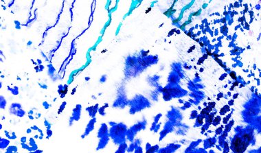 Indigo Kirli Sanat Arkaplanı. Sanatsal Kirli Sanat. Aquarelle dokusu. Islak Sanat Yazıcısı. Mavi kravat boyası. Suluboya Baskı. Banner 'a su sıçrat. Beyaz Fırçalı Sancak. Kravat boyası. Parlak