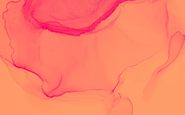 コーラル モダンアート 概要背景 水彩パターン ぬれたアートプリント 概要スプラッシュ スプラッシュバナー アルコールインクシャツ オレンジ水彩プリント 赤アルコール水墨画 — ストック写真