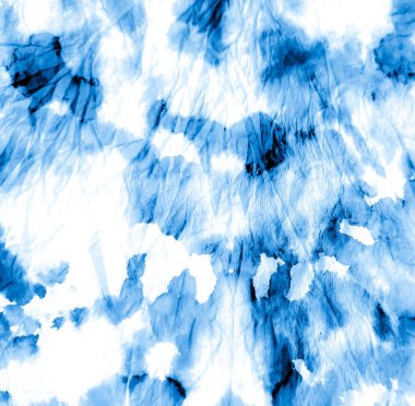 Banner 'ı fırçaladım. Dye Batik 'i bağla. Çivit yağışlı sanat baskısı. Banner 'a su sıçrat. Mavi Beyaz Kirli Resim. Kirli Sanat Arkaplanı. Aquarelle dokusu. Suluboya Baskı. Parlak Kravat Boyası Yazdırma.