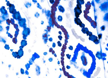 Beyaz Kirli Sanat Arkaplanı. Kirli Sanat Ressamlığı. Aquarelle dokusu. Banner 'ı fırçaladım. Kravat boyası. Mavi Islak Sanat Yazıcısı. Banner 'a su sıçrat. Parlak suluboya baskı. Koyu Mavi Kravat Boya Batik.