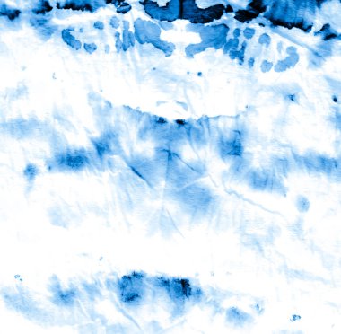 Banner 'ı fırçaladım. Kravat boyası baskısı. İndigo Aquarelle dokusu. Açık mavi kravat boyası. Parlak Kirli Sanat Arkaplanı. Kirli Sanat Ressamlığı. Islak Sanat Yazıcısı. Suluboya Baskı. Banner 'a su sıçrat. Beyaz 