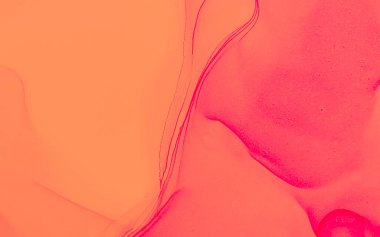 Mercan Soyutlama Arkaplanı. Çağdaş Sanat. Suluboya deseni. Islak Sanat Yazıcısı. Mürekkep Graffiti. Suluboya Baskı. Lush Lav Alkol Mürekkebi Parmak izi. Banner 'a su sıçrat. Alkol dokusu. Kırmızı 