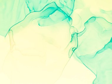 Derin Yeşil Su Taklidi. Modern sanat. Suluboya Baskı. Suluboya doku. Banner 'a su sıçrat. Mürekkep Graffiti. Sanatçı Alkol Mürekkebi. Turuncu Islak Sanat Yazıcısı. Yeşil Alkol Mürekkebi Deseni.