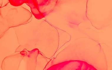 Parlak Modern Sanat. Çağdaş Sanat. Suluboya deseni. Suluboya Baskı. Mürekkep Graffiti. Soyut Sıçrama. Alkol Mürekkebi Gömleği. Mercan Islak Sanat Yazısı. Kırmızı Alkol Dokusu. 