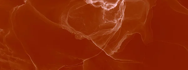 キャラメル抽象絵画 現代美術 水彩パターン スプラッシュバナー アルコール インク アート レッドオーカー水彩テクスチャ 水彩プリント クリームアルコールインクシャツ — ストック写真