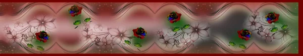 Design Saree Têxtil Digital Saree Digital Colorido Com Flores Sem — Fotografia de Stock