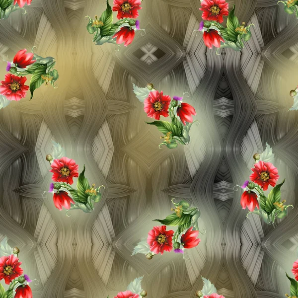 Cyfrowy Projekt Saree Tekstylny Kolorowe Cyfrowe Saree Kwiatami Bez Szwu Obrazek Stockowy