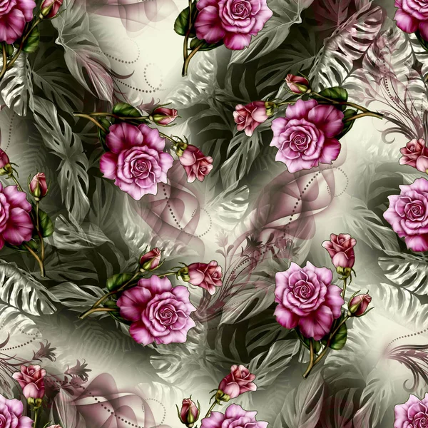 Cyfrowy Projekt Saree Tekstylny Kolorowe Cyfrowe Saree Kwiatami Bez Szwu Obraz Stockowy