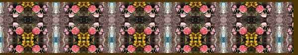 Digital Textil Saree Design Och Färgglad Bakgrund — Stockfoto