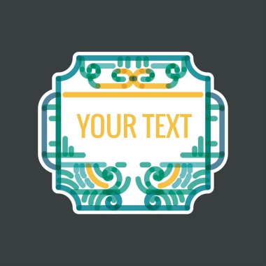 Klasik art deco lüks en az hipster geometrik vintage vektör monogram, çerçeve, sınır, rozet, etiket, kret veya Vintage Insignias, vektör tasarım öğeleri, iş işaretler, kimlik