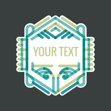 Klasik art deco lüks en az hipster geometrik vintage vektör monogram, çerçeve, sınır, rozet, etiket, kret veya Vintage Insignias, vektör tasarım öğeleri, iş işaretler, kimlik