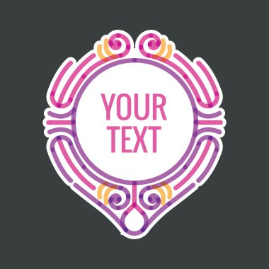 Klasik art deco lüks en az hipster geometrik vintage vektör monogram, çerçeve, sınır, rozet, etiket, kret veya Vintage Insignias, vektör tasarım öğeleri, iş işaretler, kimlik