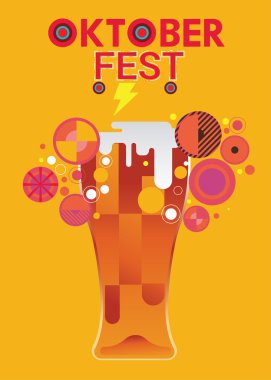 Vektör Sanat Poster Oktoberfest bira Festivali