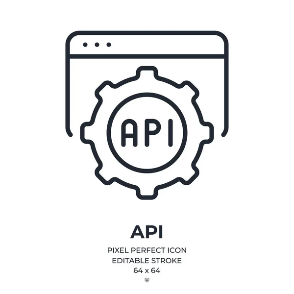 Api Application Programmation Interface Concept Modifiable Contour Course Icône Isolée — Image vectorielle