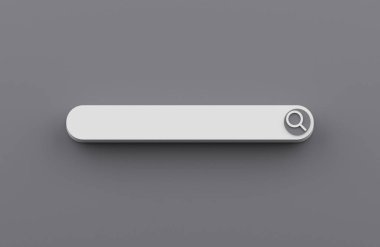 Koyu arkaplan 3d resimleme üzerinde izole edilmiş en küçük arama çubuğu.