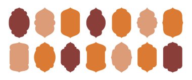 İslami ramazan çerçeve şekil vektör illüstrasyonu ayarlandı. Modern Arap etnik sınırı.