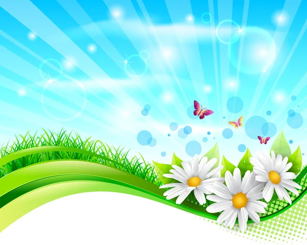 Banner de flores e folhas —  Vetores de Stock