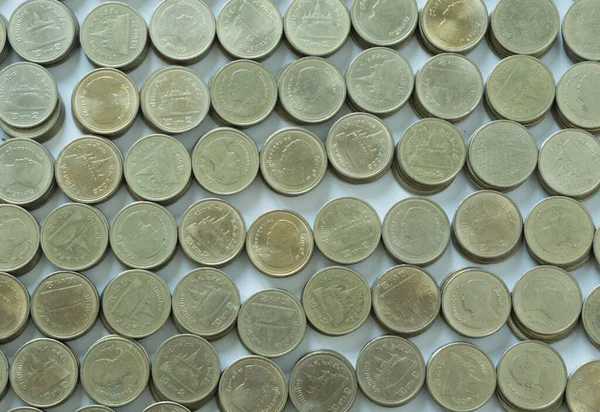 Золотая Монета Белом Фоне Экономия Денег — стоковое фото